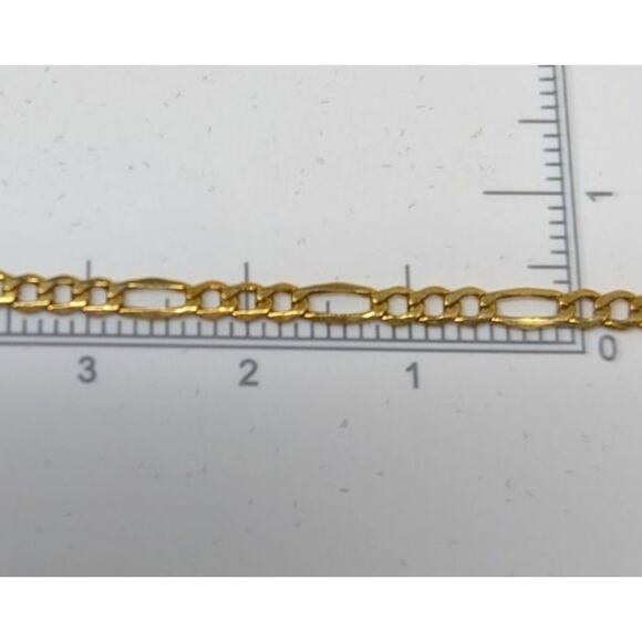 Estate Milor Italy 14K Yellow Gold Figaro Chain Bracelet Paperclip 7.5” .81g - Picture 6 of 7